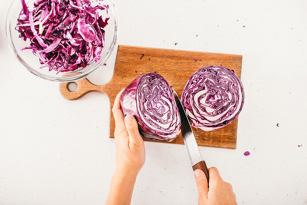 Salat mit Rotkohl