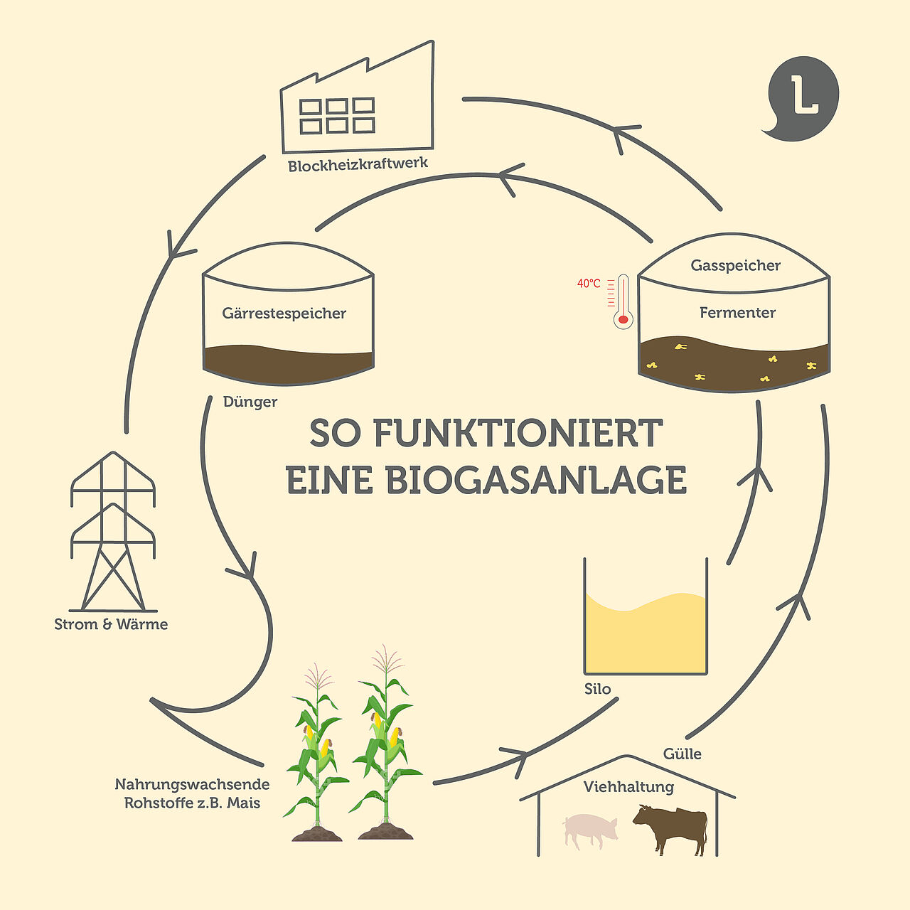 Infografik: Wie funktioniert eine Biosgasanlage 