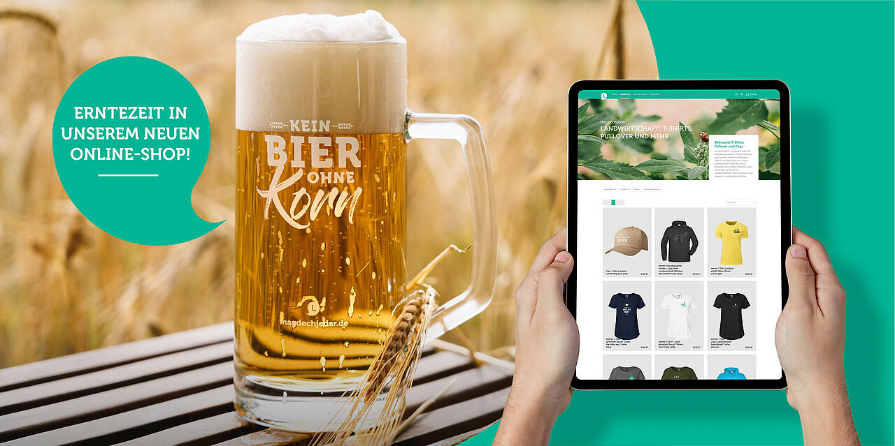 Online-Shop zur Kampagne Landwirtschaft MAG DOCH JEDER Bierglas Landwirtschaft